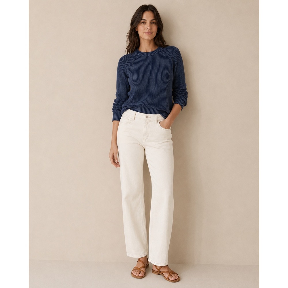 Faherty Organic Cotton Slim Straight Leg Jeans Super High Rise Size 29‎